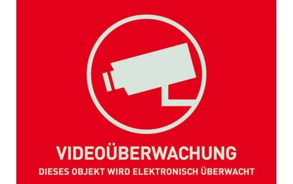 Abus Warnaufkleber Videoüberwachung DE 1 Stück, 74 x 52,5 mm