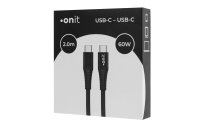 onit USB 3.0-Kabel USB C - USB C 2 m, Schwarz