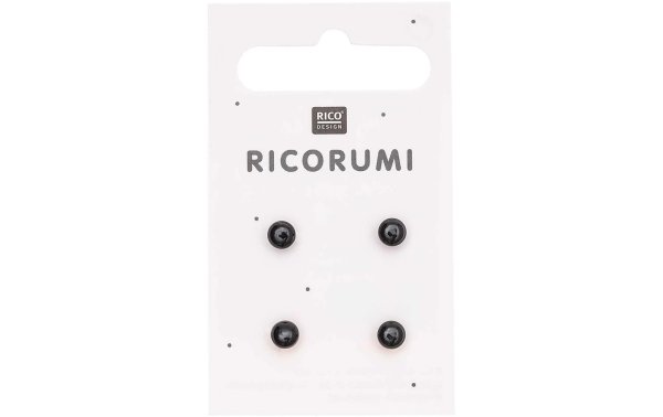 Rico Design Knopfaugen Braun-Schwarz 8.5 mm 4 Stück
