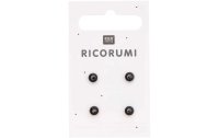 Rico Design Knopfaugen Braun-Schwarz 8.5 mm 4 Stück