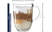 Leonardo Latte Macchiato Tasse Napoli mit Text 380 ml,  Transparent