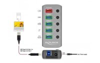 Delock USB-Hub 63262 USB 3.0 - 4x USB-A / 1x Ladeanschluss