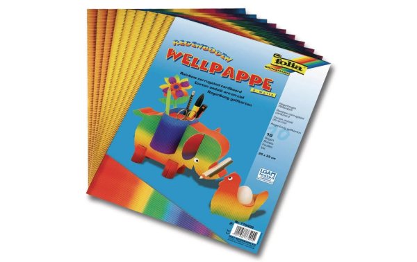 Folia Wellpapier Regenbogen Farbig sortiert