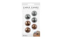 Cable Candy Kabel-Clip Beans 3x Grau, 3x Braun