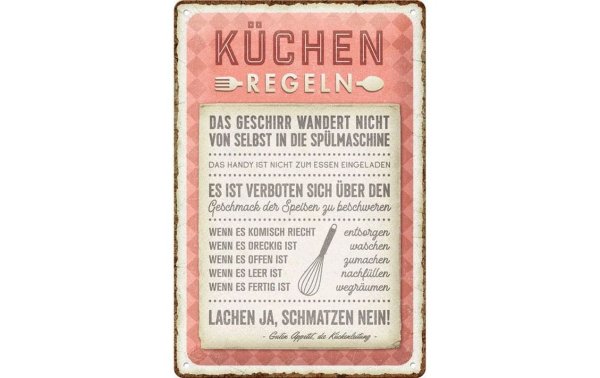 Nostalgic Art Schild Küchen-Regeln 20 x 30 cm, Metall