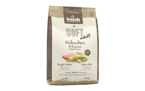 Bosch Tiernahrung Halbfeuchtfutter Soft Adult, Huhn & Banane, 2.5 kg
