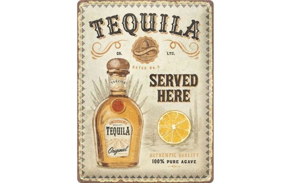 Nostalgic Art Schild Tequila Served Here 30 x 40 cm, Metall