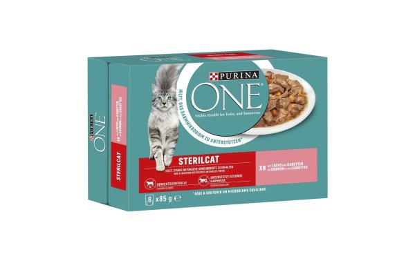 Purina ONE Nassfutter STERILCAT in Sauce Lachs/Karotten, 8 x 85g