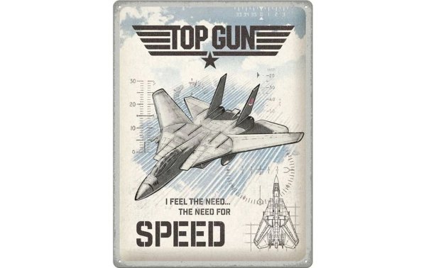 Nostalgic Art Schild Top Gun Jet 30 x 40 cm, Metall