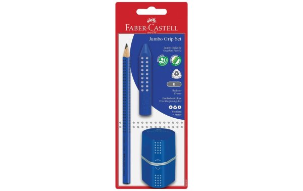 Faber-Castell Bleistift Jumbo Grip Set 3 Stück, Blau