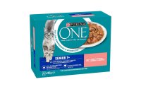 Purina ONE Nassfutter SENIOR 7+ in Sosse Lachs/Karotten,8 x 85g