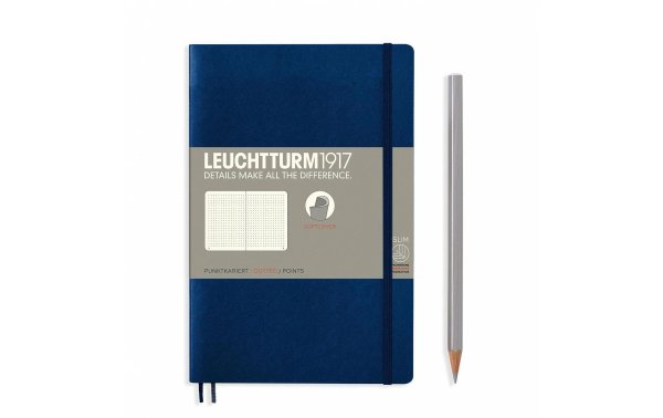 Leuchtturm Notizbuch Paperback Softcover B6, Dot, Marineblau