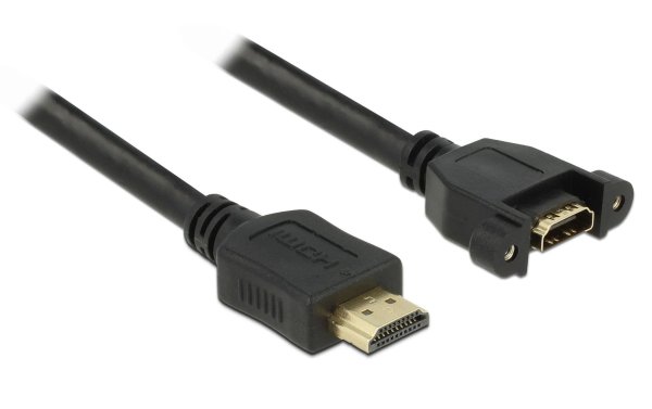 Delock Kabel HDMI – HDMI, 2 m 4K, 30 Hz, zum Einbau, verschraubbar