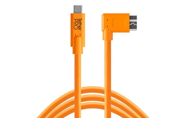 Tether Tools Kabel USB-C 3.0 Micro-B Right Angle 4.6 Meter – orange