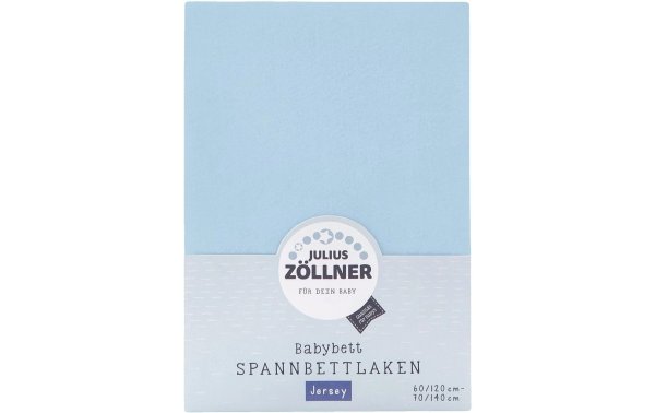 Julius Zöllner Fix-Leintuch Jersey Hellblau 70 x 140 cm