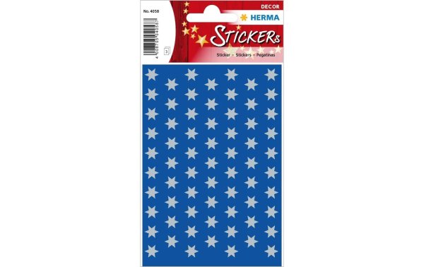 Herma Stickers Weihnachtssticker Sterne 3 Blatt, 201 Sticker, Silber