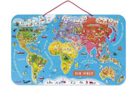 Janod Magnet-Puzzle Weltkarte: Die Welt 92-teilig -DE-