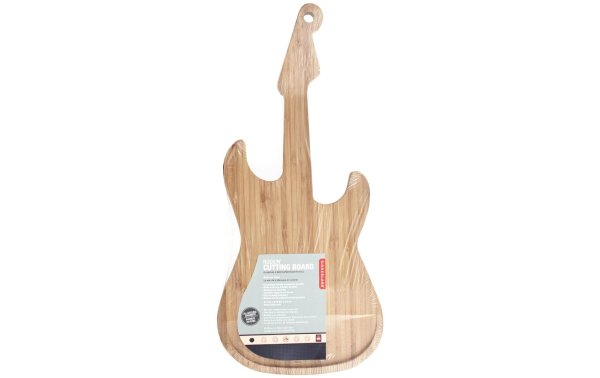 Kikkerland Schneidebrett Gitarre aus Bambus 22 cm x 49 cm