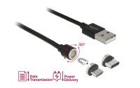 Delock USB-Kabel magnetisch 2in1 USB A - Micro-USB B/USB C 1.1 m