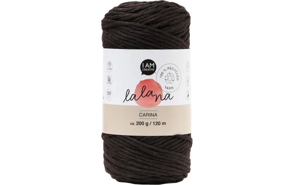 lalana Wolle Carina 200 g, Dunkelbraun