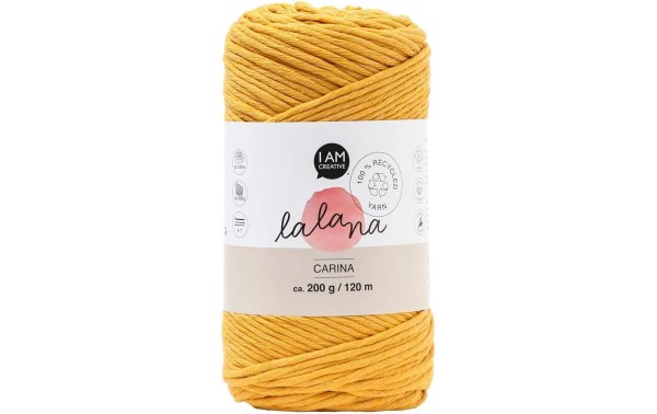 lalana Wolle Carina 200 g, Senfgelb