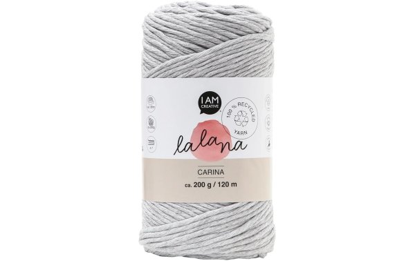 lalana Wolle Carina 200 g, Hellgrau