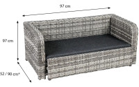 greemotion PET Hunde-Sofa Bahia, Rattan-Optik, ausziehbar