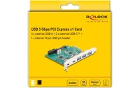 Delock PCI-Express-Karte 3x USB-A 3.0 / 2x USB-C 3.0