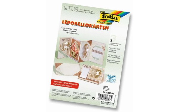 Folia Leporello-Karten 300g/m2 Perlweiss