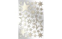 Braun + Company Weihnachtssticker Metallicsterne, Silber