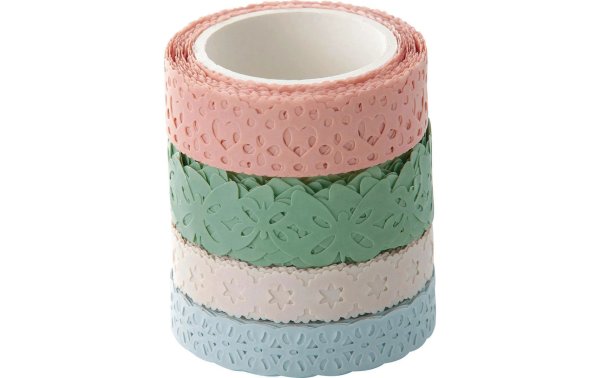 Folia Washi Tape Spitzenbordüre, 4 Stück