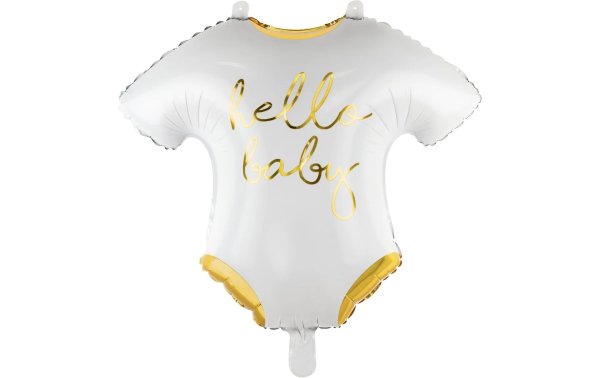 Partydeco Folienballon Baby romper Gold/Weiss