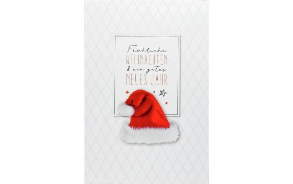 ABC Weihnachtskarte Fröhliche Weihnachten Mütze 12.5 x 17.6 cm