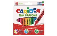 Carioca Wachsmalstifte Wax 12 Stück, Mehrfarbig