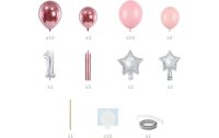 Partydeco Luftballon Zahl «1» Rosa/Silber, 90 x 140 cm, 11-teilig