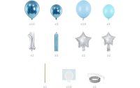 Partydeco Luftballon Zahl «1» Blau/Silber, 90 x 140 cm, 11-teilig