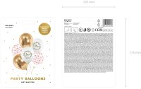 Partydeco Luftballon Love Gold/Weiss, Ø 30 cm, 6 Stück