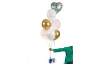 Partydeco Luftballon Love Gold/Weiss, Ø 30 cm, 6 Stück