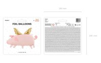 Partydeco Folienballon Schwein 72 x 46 cm, Rosa