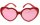 Partydeco Partybrille Herz 14 x 6 x 13 cm, Rot