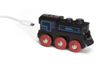 BRIO Eisenbahn Schwarze Akku-Lok mit Mini-USB