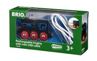 BRIO Eisenbahn Schwarze Akku-Lok mit Mini-USB