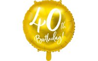 Partydeco Folienballon 40th Birthday Gold/Weiss