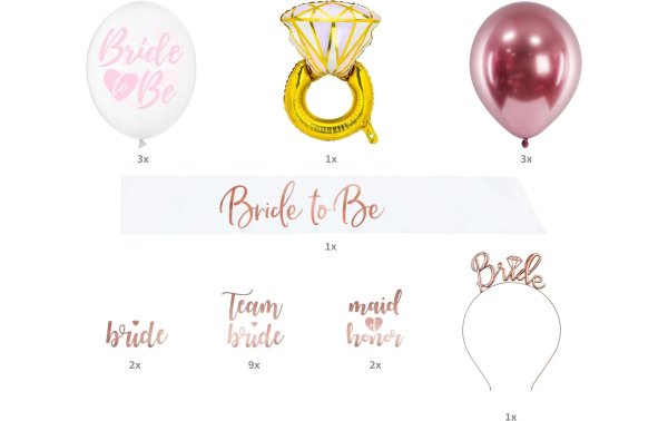 Partydeco Partyset Bride to Be Mix 23 Stück, Rosa