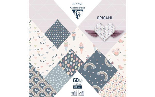 Clairefontaine Bastelpapier Origami Little Love 70 g/m², 60 Blatt