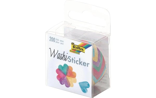 Folia Sticker auf Rolle Washi Herzen, 200 Sticker