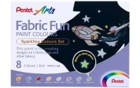pentel Textilfarbe 8-Glitter Farben Set