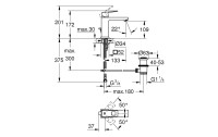 GROHE Lavaboarmatur Eurocube M-Size 1/2", Chrom, mit Zugstange