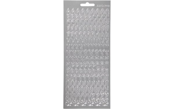 Creativ Company Metallic Sticker 10 cm x 23 cm Buchstaben, Silber, 1 Blatt