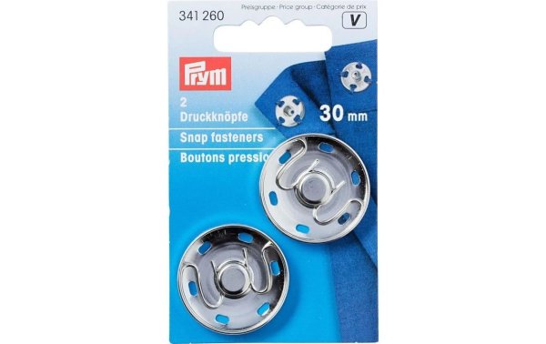 Prym Druckknöpfe Silber, 30 mm